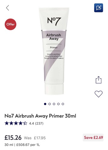 No7 airbrush away - primer, 30ml